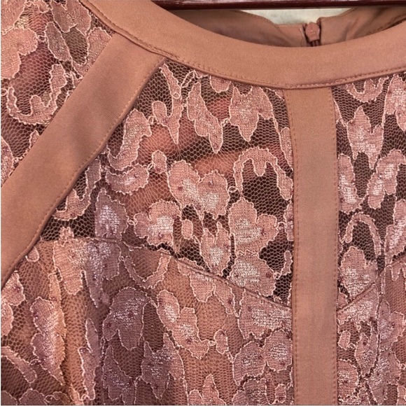 Enfocus Pink Sparkle Lace Short Sleeve Dress - Picture 7 of 16